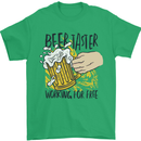 Alcohol Beer Taster Working for Free Funny Mens T-Shirt Cotton Gildan Irish Green