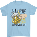 Alcohol Beer Taster Working for Free Funny Mens T-Shirt Cotton Gildan Light Blue