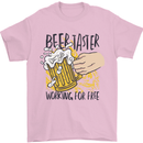 Alcohol Beer Taster Working for Free Funny Mens T-Shirt Cotton Gildan Light Pink