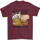 Alcohol Beer Taster Working for Free Funny Mens T-Shirt Cotton Gildan Maroon