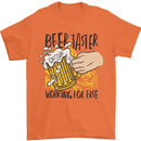 Alcohol Beer Taster Working for Free Funny Mens T-Shirt Cotton Gildan Orange