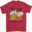 Alcohol Beer Taster Working for Free Funny Mens T-Shirt Cotton Gildan Red