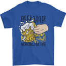 Alcohol Beer Taster Working for Free Funny Mens T-Shirt Cotton Gildan Royal Blue