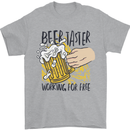 Alcohol Beer Taster Working for Free Funny Mens T-Shirt Cotton Gildan Sports Grey