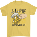 Alcohol Beer Taster Working for Free Funny Mens T-Shirt Cotton Gildan Yellow