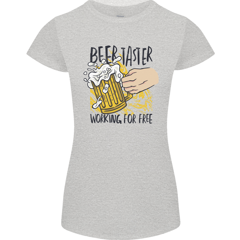 Alcohol Beer Taster Working for Free Funny Womens Petite Cut T-Shirt Sports Grey