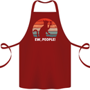 Alcohol Drinking Cat Ew People Cotton Apron 100% Organic Maroon
