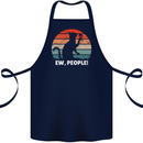 Alcohol Drinking Cat Ew People Cotton Apron 100% Organic Navy Blue