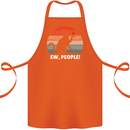 Alcohol Drinking Cat Ew People Cotton Apron 100% Organic Orange