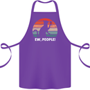 Alcohol Drinking Cat Ew People Cotton Apron 100% Organic Purple