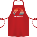 Alcohol Drinking Cat Ew People Cotton Apron 100% Organic Red