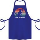 Alcohol Drinking Cat Ew People Cotton Apron 100% Organic Royal Blue