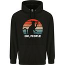Alcohol Drinking Cat Ew People Mens 80% Cotton Hoodie Black