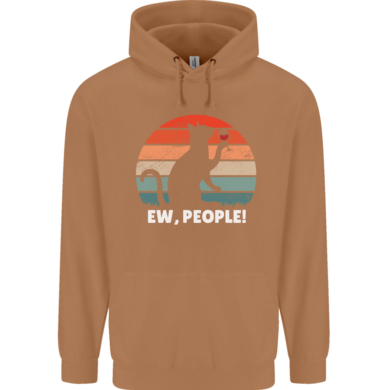 Alcohol Drinking Cat Ew People Mens 80% Cotton Hoodie Caramel Latte