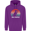 Alcohol Drinking Cat Ew People Mens 80% Cotton Hoodie Purple