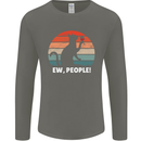 Alcohol Drinking Cat Ew People Mens Long Sleeve T-Shirt Charcoal