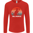 Alcohol Drinking Cat Ew People Mens Long Sleeve T-Shirt Red