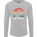 Alcohol Drinking Cat Ew People Mens Long Sleeve T-Shirt Sports Grey