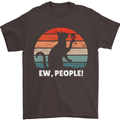 Alcohol Drinking Cat Ew People Mens T-Shirt Cotton Gildan Dark Chocolate