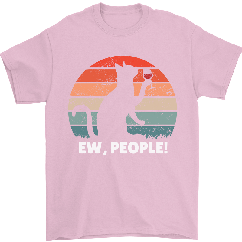 Alcohol Drinking Cat Ew People Mens T-Shirt Cotton Gildan Light Pink