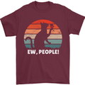 Alcohol Drinking Cat Ew People Mens T-Shirt Cotton Gildan Maroon