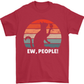 Alcohol Drinking Cat Ew People Mens T-Shirt Cotton Gildan Red