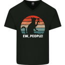 Alcohol Drinking Cat Ew People Mens V-Neck Cotton T-Shirt Black