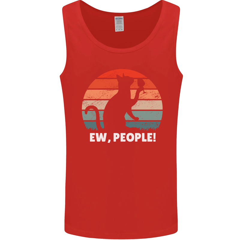 Alcohol Drinking Cat Ew People Mens Vest Tank Top Red