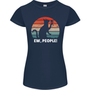 Alcohol Drinking Cat Ew People Womens Petite Cut T-Shirt Navy Blue