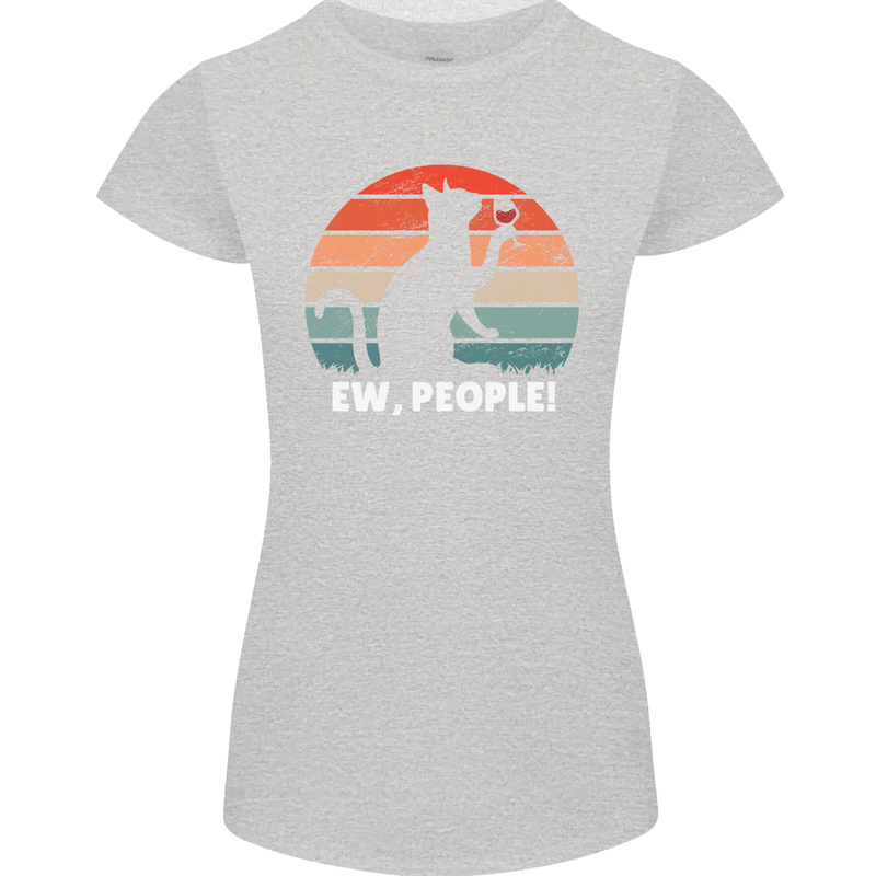 Alcohol Drinking Cat Ew People Womens Petite Cut T-Shirt Sports Grey