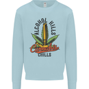 Alcohol Kills Cannabis Chills Weed Drugs Kids Sweatshirt Jumper Light Blue