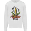 Alcohol Kills Cannabis Chills Weed Drugs Kids Sweatshirt Jumper White