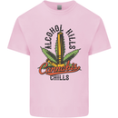 Alcohol Kills Cannabis Chills Weed Drugs Kids T-Shirt Childrens Light Pink