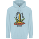 Alcohol Kills Cannabis Chills Weed Drugs Mens 80% Cotton Hoodie Light Blue