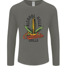 Alcohol Kills Cannabis Chills Weed Drugs Mens Long Sleeve T-Shirt Charcoal