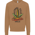 Alcohol Kills Cannabis Chills Weed Drugs Mens Sweatshirt Jumper Caramel Latte