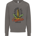 Alcohol Kills Cannabis Chills Weed Drugs Mens Sweatshirt Jumper Charcoal