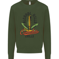 Alcohol Kills Cannabis Chills Weed Drugs Mens Sweatshirt Jumper Forest Green