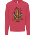 Alcohol Kills Cannabis Chills Weed Drugs Mens Sweatshirt Jumper Heliconia
