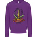 Alcohol Kills Cannabis Chills Weed Drugs Mens Sweatshirt Jumper Purple