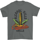 Alcohol Kills Cannabis Chills Weed Drugs Mens T-Shirt Cotton Gildan Charcoal