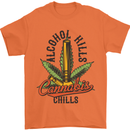 Alcohol Kills Cannabis Chills Weed Drugs Mens T-Shirt Cotton Gildan Orange