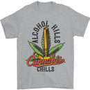 Alcohol Kills Cannabis Chills Weed Drugs Mens T-Shirt Cotton Gildan Sports Grey