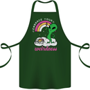 Alien Embrace Your Weirdness Funny LGBT Cotton Apron 100% Organic Forest Green