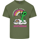Alien Embrace Your Weirdness Funny LGBT Mens Cotton T-Shirt Tee Top Military Green