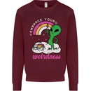 Alien Embrace Your Weirdness Funny LGBT Mens Sweatshirt Jumper Maroon
