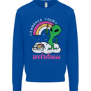 Alien Embrace Your Weirdness Funny LGBT Mens Sweatshirt Jumper Royal Blue