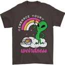 Alien Embrace Your Weirdness Funny LGBT Mens T-Shirt Cotton Gildan Dark Chocolate