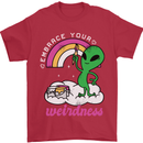 Alien Embrace Your Weirdness Funny LGBT Mens T-Shirt Cotton Gildan Red