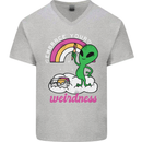 Alien Embrace Your Weirdness Funny LGBT Mens V-Neck Cotton T-Shirt Sports Grey
